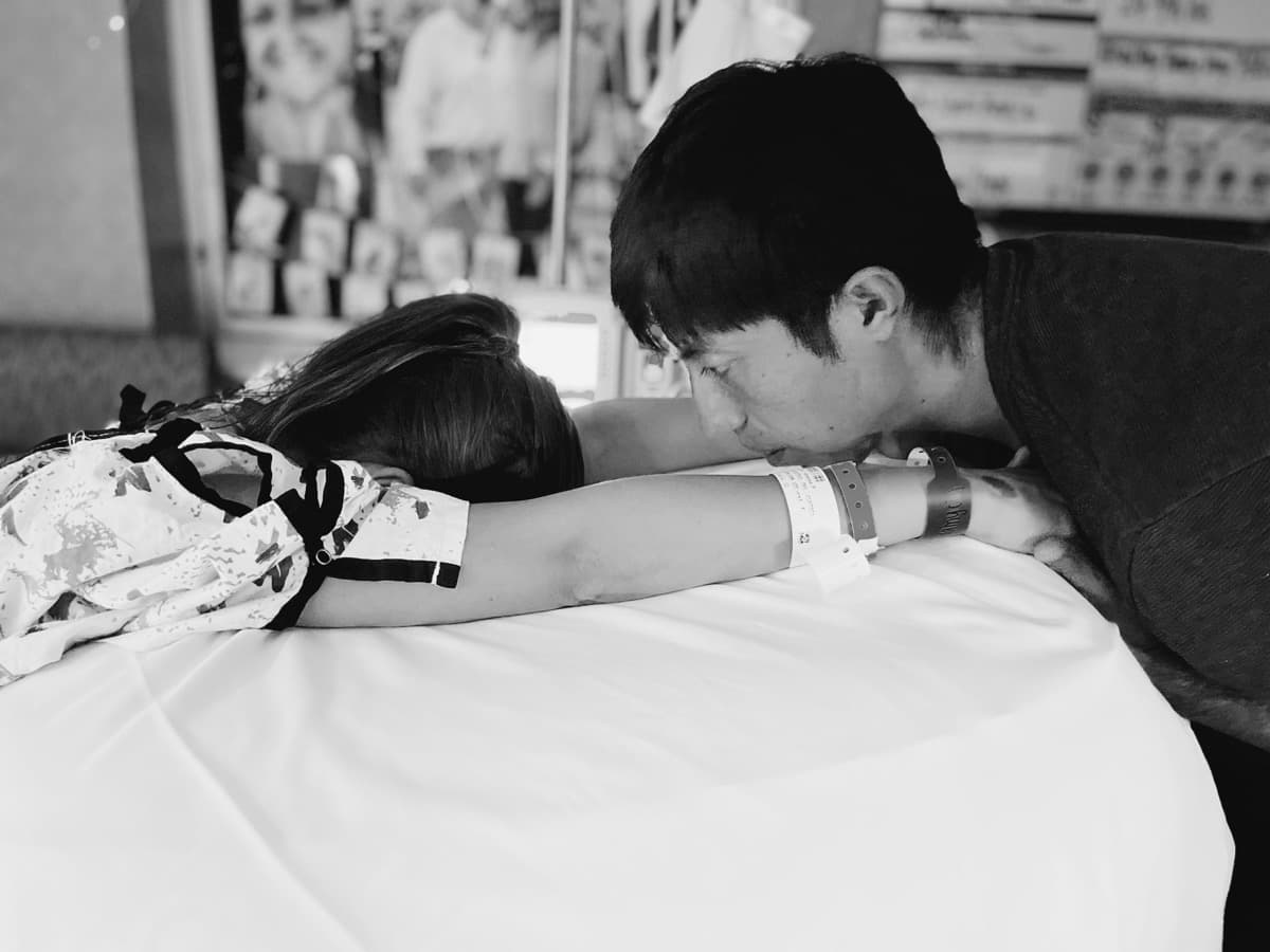 Doula providing birth support